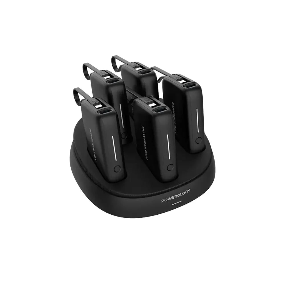 Powerology 5in1 Station 10000mAh PD 50W QC Power Bank - Black