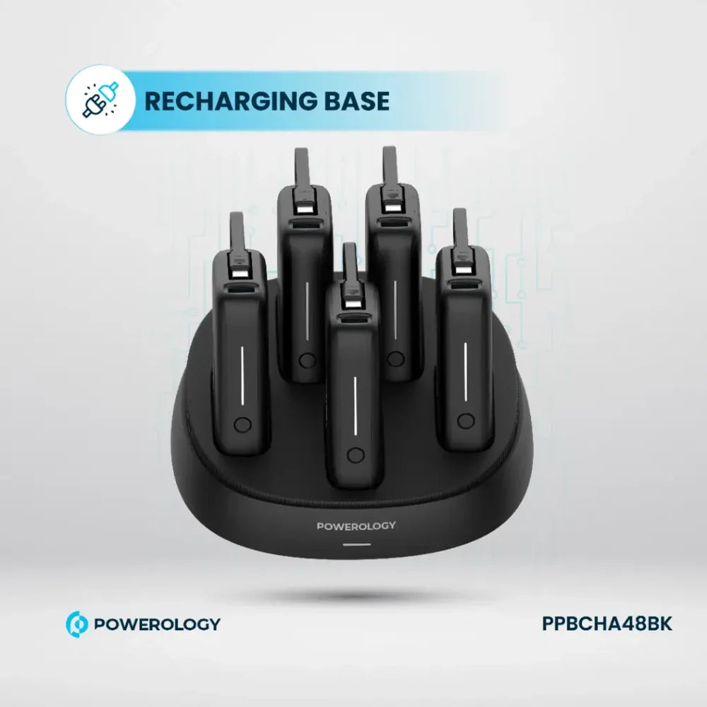 Powerology 5in1 Station 10000mAh PD 50W QC Power Bank - Black